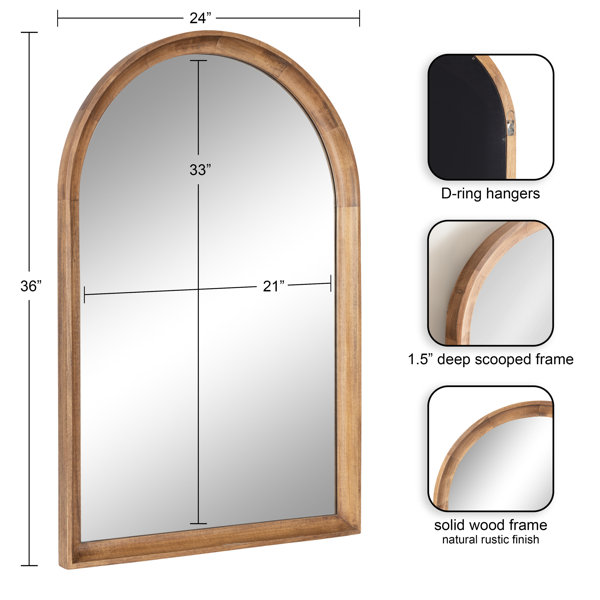 Branwell Arch Wood Wall Mirror